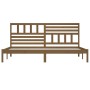 Honey brown solid pine wood bed frame 200x200 cm by vidaXL, Beds and slatted bases - Ref: Foro24-3101046, Price: 176,99 €, Di...