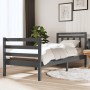 Estructura de cama de madera maciza gris 90x200 cm de vidaXL, Camas y somieres - Ref: Foro24-3100641, Precio: 99,75 €, Descue...