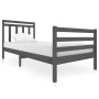 Estructura de cama de madera maciza gris 90x200 cm de vidaXL, Camas y somieres - Ref: Foro24-3100641, Precio: 99,75 €, Descue...