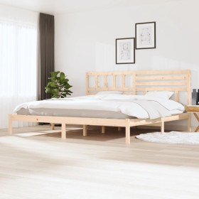 Solid pine wood bed frame 200x200 cm by vidaXL, Beds and slatted bases - Ref: Foro24-3101043, Price: 139,99 €, Discount: %