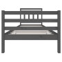 Estructura de cama de madera maciza gris 90x200 cm de vidaXL, Camas y somieres - Ref: Foro24-3100641, Precio: 99,75 €, Descue...