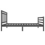 Estructura de cama de madera maciza gris 90x200 cm de vidaXL, Camas y somieres - Ref: Foro24-3100641, Precio: 99,75 €, Descue...