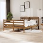 Estructura de cama madera maciza marrón miel 140x200 cm de vidaXL, Camas y somieres - Ref: Foro24-3100657, Precio: 153,65 €, ...