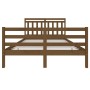 Estructura de cama madera maciza marrón miel 140x200 cm de vidaXL, Camas y somieres - Ref: Foro24-3100657, Precio: 153,99 €, ...