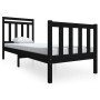 Black single solid wood bed frame 75x190 cm by vidaXL, Beds and slatted bases - Ref: Foro24-3100683, Price: 128,28 €, Discoun...