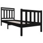 Black single solid wood bed frame 75x190 cm by vidaXL, Beds and slatted bases - Ref: Foro24-3100683, Price: 128,28 €, Discoun...