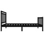 Black single solid wood bed frame 75x190 cm by vidaXL, Beds and slatted bases - Ref: Foro24-3100683, Price: 128,28 €, Discoun...