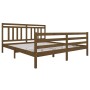 Honey brown solid wood double bed frame 180x200cm by vidaXL, Beds and slatted bases - Ref: Foro24-3100672, Price: 179,99 €, D...