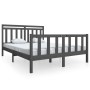 Estructura de cama de madera maciza gris 160x200 cm de vidaXL, Camas y somieres - Ref: Foro24-3100970, Precio: 155,99 €, Desc...