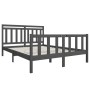 Estructura de cama de madera maciza gris 160x200 cm de vidaXL, Camas y somieres - Ref: Foro24-3100970, Precio: 155,99 €, Desc...