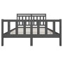 Estructura de cama de madera maciza gris 160x200 cm de vidaXL, Camas y somieres - Ref: Foro24-3100970, Precio: 155,99 €, Desc...