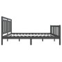 Estructura de cama de madera maciza gris 160x200 cm de vidaXL, Camas y somieres - Ref: Foro24-3100970, Precio: 155,99 €, Desc...