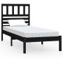 Estructura cama individual madera maciza pino negra 90x190 cm de vidaXL, Camas y somieres - Ref: Foro24-3100992, Precio: 122,...