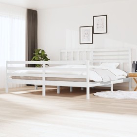 Weißer Massivholzbettrahmen 200x200 cm von vidaXL, Betten und Lattenroste - Ref: Foro24-3101109, Preis: 174,99 €, Rabatt: %