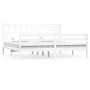 White solid wood bed frame 200x200 cm by vidaXL, Beds and slatted bases - Ref: Foro24-3101109, Price: 174,53 €, Discount: %