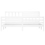 White solid wood bed frame 200x200 cm by vidaXL, Beds and slatted bases - Ref: Foro24-3101109, Price: 174,53 €, Discount: %