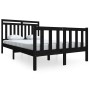 Estructura cama doble pequeña madera maciza negro 120x190 cm de vidaXL, Camas y somieres - Ref: Foro24-3100693, Precio: 163,6...