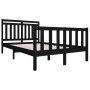 Estructura cama doble pequeña madera maciza negro 120x190 cm de vidaXL, Camas y somieres - Ref: Foro24-3100693, Precio: 163,7...