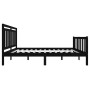 Estructura cama doble pequeña madera maciza negro 120x190 cm de vidaXL, Camas y somieres - Ref: Foro24-3100693, Precio: 163,6...