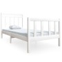 White solid wood single bed frame 90x190 cm by vidaXL, Beds and slatted bases - Ref: Foro24-3100685, Price: 107,42 €, Discoun...