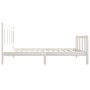 White solid wood single bed frame 90x190 cm by vidaXL, Beds and slatted bases - Ref: Foro24-3100685, Price: 107,42 €, Discoun...