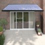 Retractable aluminum and blue and white fabric awning 3x2.5 m by vidaXL, Awnings - Ref: Foro24-3154546, Price: 476,70 €, Disc...