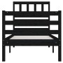 Estructura cama madera maciza individual negro 75x190 cm de vidaXL, Camas y somieres - Ref: Foro24-3101052, Precio: 108,09 €,...