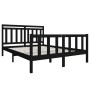 Estructura de cama de madera maciza negro 150x200 cm de vidaXL, Camas y somieres - Ref: Foro24-3100967, Precio: 184,03 €, Des...