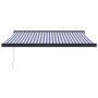 Retractable aluminum and blue and white fabric awning 3x2.5 m by vidaXL, Awnings - Ref: Foro24-3154546, Price: 476,70 €, Disc...