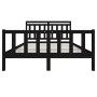 Estructura de cama de madera maciza negro 150x200 cm de vidaXL, Camas y somieres - Ref: Foro24-3100967, Precio: 184,03 €, Des...