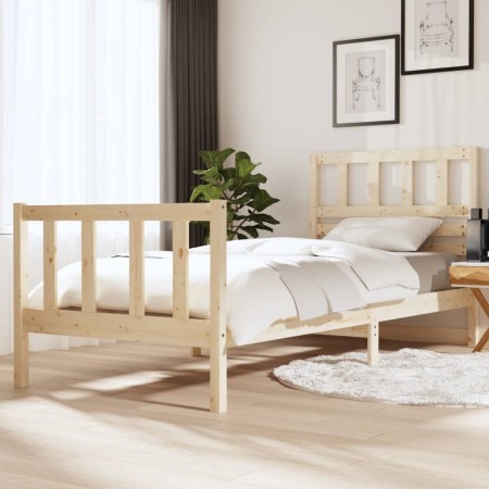 Estructura de cama madera maciza 90x200 cm de vidaXL, Camas y somieres - Ref: Foro24-3101138, Precio: 100,22 €, Descuento: %