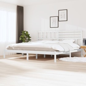 Estructura de cama madera maciza de pino blanca 200x200 cm de vidaXL, Camas y somieres - Ref: Foro24-3101044, Precio: 157,99 ...