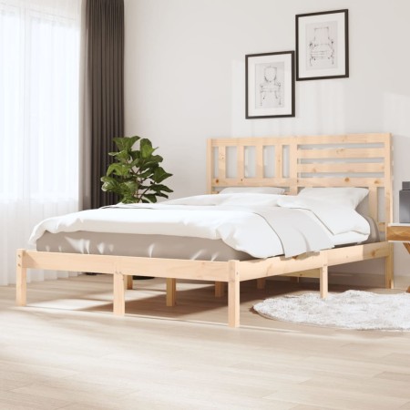 Estructura de cama madera maciza de pino 120x190 cm de vidaXL, Camas y somieres - Ref: Foro24-3100993, Precio: 115,34 €, Desc...