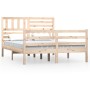 Estructura cama doble pequeña madera maciza 135x190 cm de vidaXL, Camas y somieres - Ref: Foro24-3101063, Precio: 136,09 €, D...