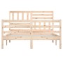 Estructura cama doble pequeña madera maciza 135x190 cm de vidaXL, Camas y somieres - Ref: Foro24-3101063, Precio: 136,09 €, D...