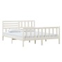 Estructura de cama de madera maciza blanca 160x200 cm de vidaXL, Camas y somieres - Ref: Foro24-3101164, Precio: 167,92 €, De...