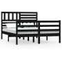 Black solid wood bed frame 140x200 cm by vidaXL, Beds and slatted bases - Ref: Foro24-3101092, Price: 173,99 €, Discount: %