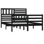 Black solid wood bed frame 140x200 cm by vidaXL, Beds and slatted bases - Ref: Foro24-3101092, Price: 173,99 €, Discount: %