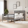 Gray solid wood bed frame 120x200 cm by vidaXL, Beds and slatted bases - Ref: Foro24-3100651, Price: 147,37 €, Discount: %