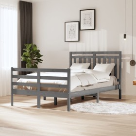 Estructura de cama madera maciza gris 120x200 cm de vidaXL, Camas y somieres - Ref: Foro24-3100651, Precio: 147,37 €, Descuen...