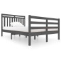 Gray solid wood bed frame 120x200 cm by vidaXL, Beds and slatted bases - Ref: Foro24-3100651, Price: 147,37 €, Discount: %