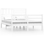 White solid wood bed frame 150x200 cm by vidaXL, Beds and slatted bases - Ref: Foro24-3101094, Price: 156,15 €, Discount: %