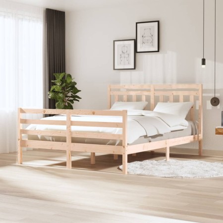 Estructura de cama de madera maciza 160x200 cm de vidaXL, Camas y somieres - Ref: Foro24-3100664, Precio: 135,74 €, Descuento: %