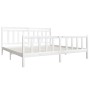 Estructura de cama de madera maciza blanca 200x200 cm de vidaXL, Camas y somieres - Ref: Foro24-3100979, Precio: 146,10 €, De...