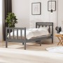 Gray solid wood single bed frame 75x190 cm by vidaXL, Beds and slatted bases - Ref: Foro24-3100681, Price: 103,99 €, Discount: %