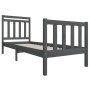 Gray solid wood single bed frame 75x190 cm by vidaXL, Beds and slatted bases - Ref: Foro24-3100681, Price: 103,99 €, Discount: %