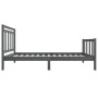 Gray solid wood single bed frame 75x190 cm by vidaXL, Beds and slatted bases - Ref: Foro24-3100681, Price: 103,99 €, Discount: %