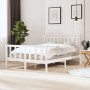 Estructura de cama de madera maciza blanca 140x200 cm de vidaXL, Camas y somieres - Ref: Foro24-3100959, Precio: 137,99 €, De...