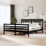 Black solid wood bed frame super king 180x200cm by vidaXL, Beds and slatted bases - Ref: Foro24-3100673, Price: 159,90 €, Dis...