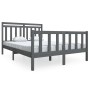 Estructura de cama de madera maciza gris 140x190 cm de vidaXL, Camas y somieres - Ref: Foro24-3100701, Precio: 141,99 €, Desc...